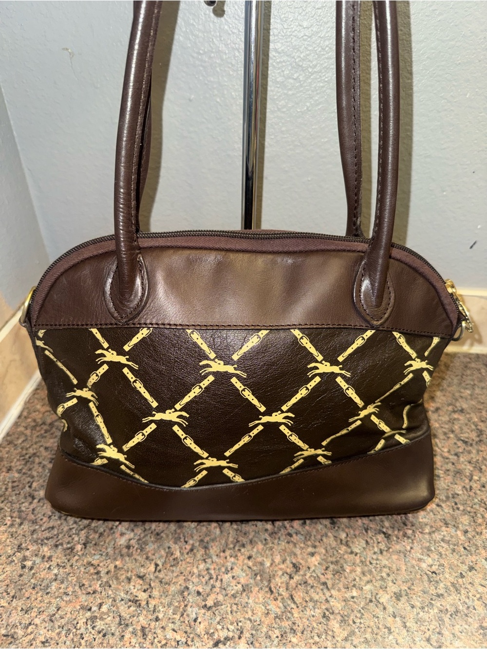 Longchamp Dark Brown Leather Shoulder Bag EUC - Picture 2 of 8